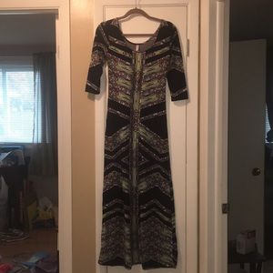 3/4 length sleeve maxi dress